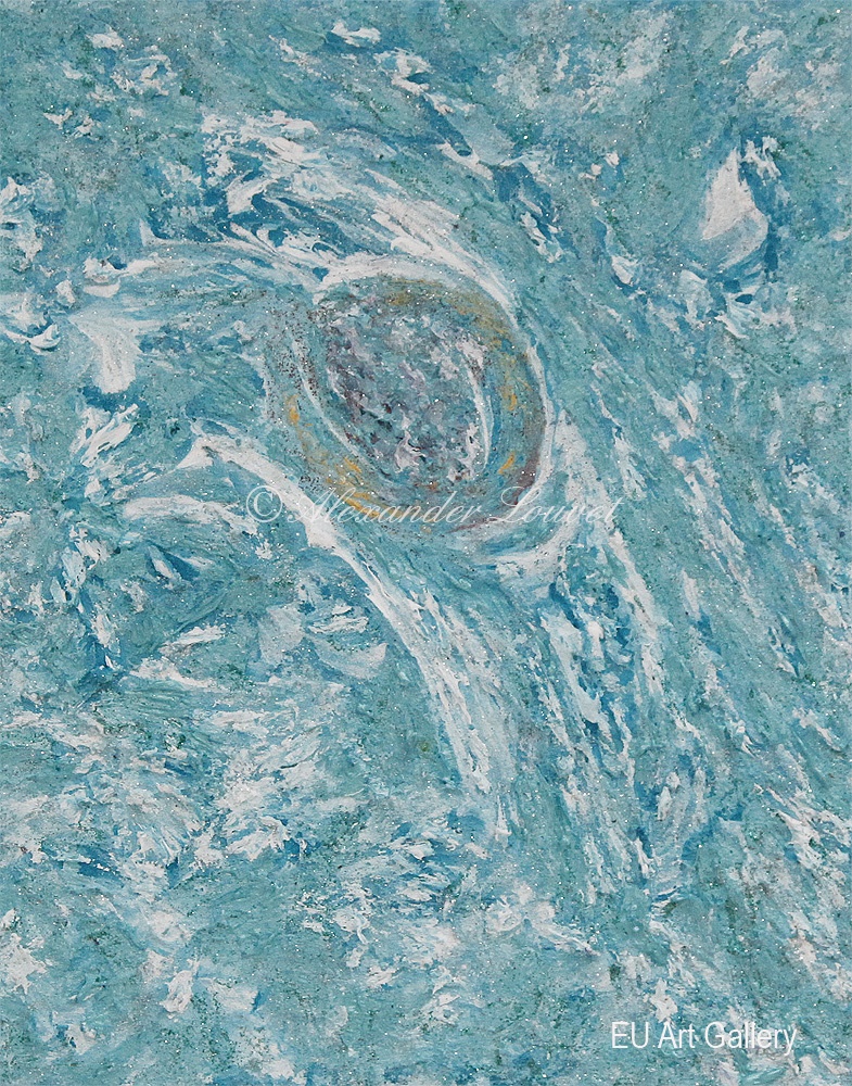 Painting "Ice Sun" - 30X24 - Acrylic-Oil